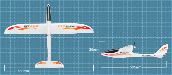 3CH 2.4GHz エアープレーン SKY-KING サイズ
