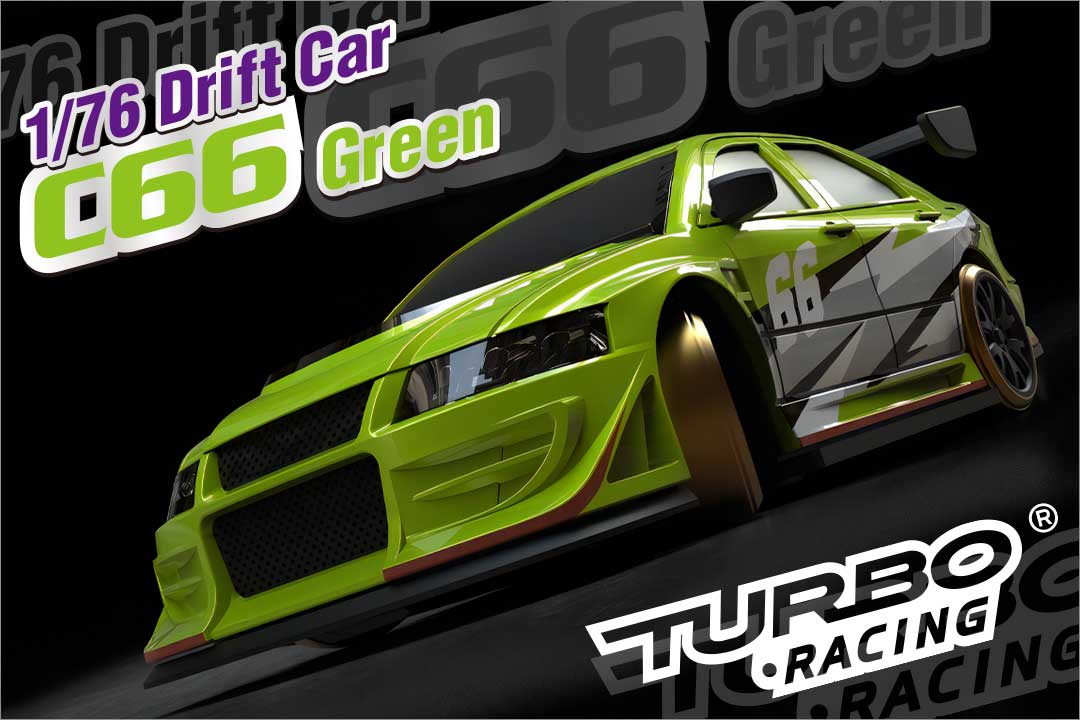 1/76 Drift Car C66 Green［ 1/76スケール ドリフトカー C66グリーン ］