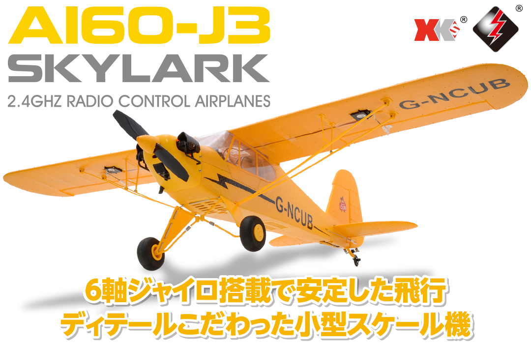 6軸ジャイロ搭載で安定した飛行ディテールこだわった小型スケール機