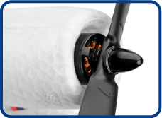 2つの高性能で強力1307ブラシレスモーターを装備