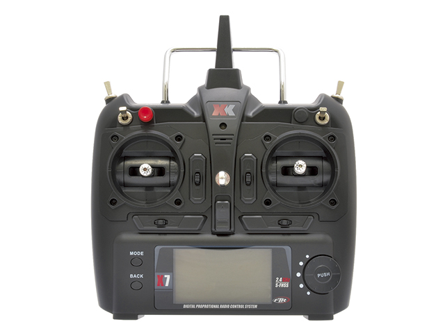 RTFキット付属の送信機は7ch送信機「X7」。付属の送信機はモード1からモード2にも切り替え可能!
